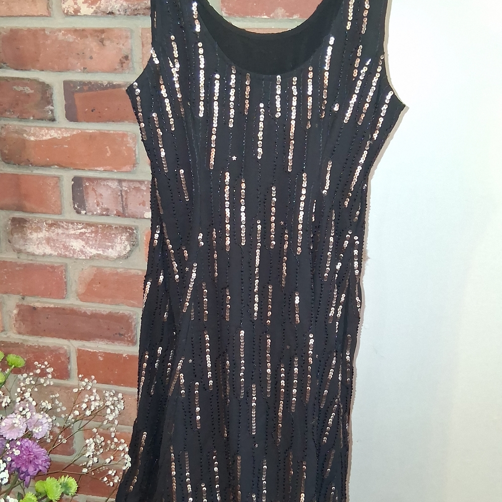 Hollister Black and Gold Sequin Mini Dress